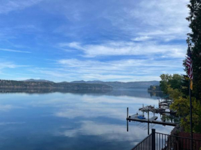 Hayden lake front home located between the Country Club & the Marina.